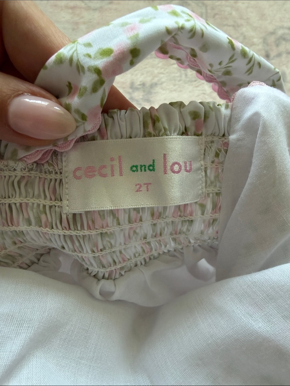 Cecil & Lou Floral Bubble Romper — Pink & Green - Picture 3 of 3